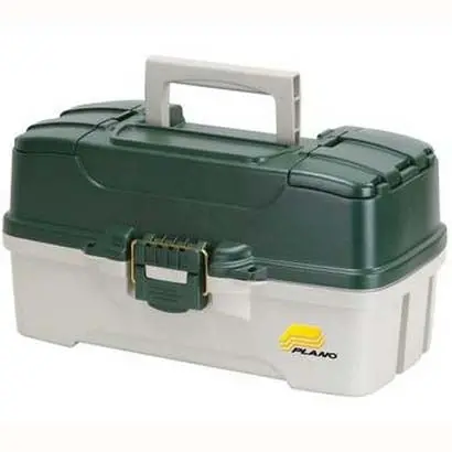 Plano 3-Tray Tackle Box – Dark Green with Off-White Accents