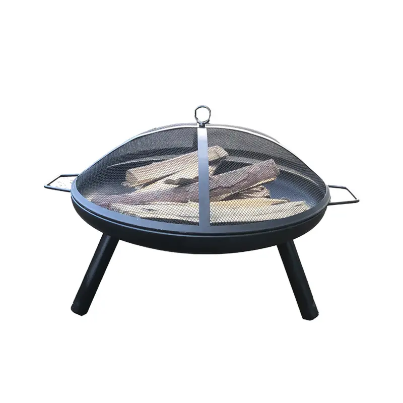 Portable Round Fire Pit Grill – Wood-Burning Backyard Stove for Camping, Picnics, and Gatherings