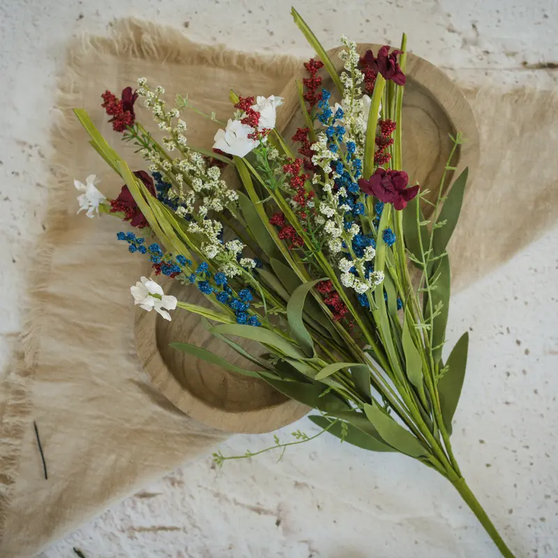 Red, White & Blue Patriotic Floral Bush Arrangement