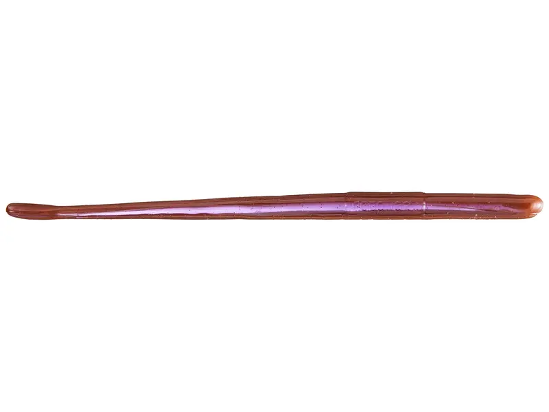 Robo Worms Straight Tail Worm – Oxblood Red Flake, 7″ (8-Pack)