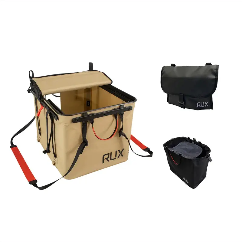 RUX Essentials Bundle: 70L Backpack, 25L Add-On Bag, and Compact Pocket Organizer