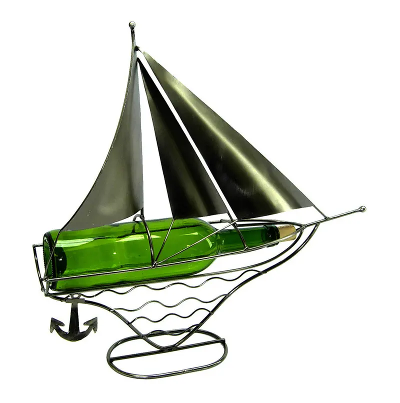 Sailboat-Shaped Cork Stand for Wine Bottles