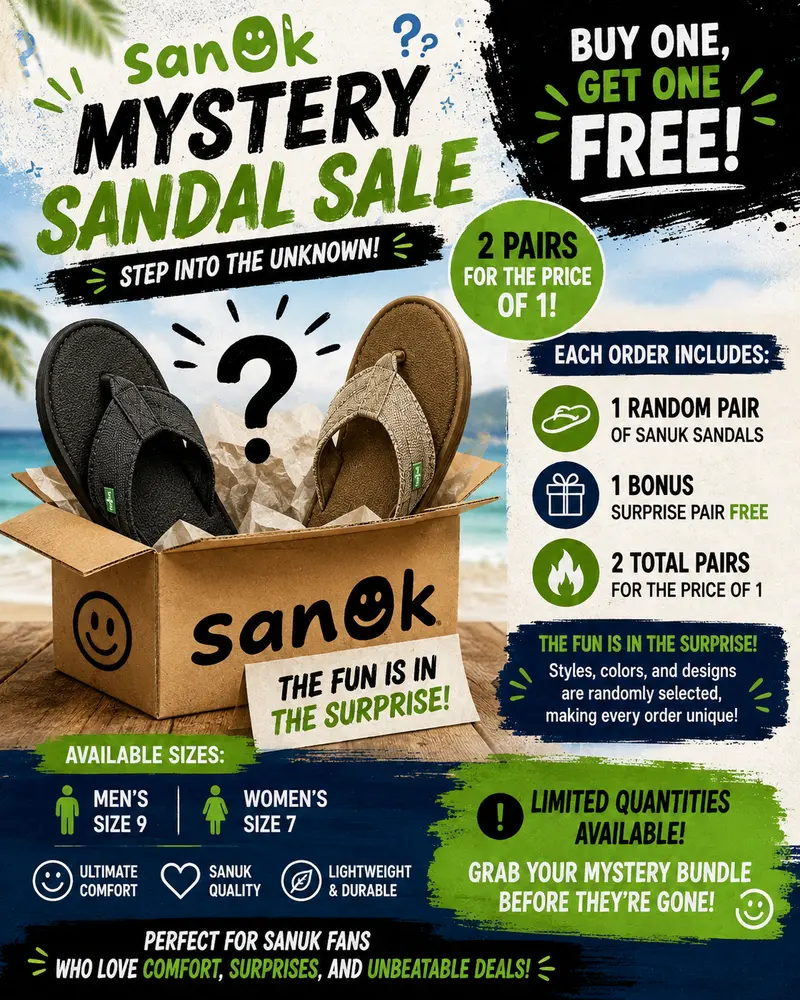 Sanuk Mystery Sandals – Limited-Time Clearance Sale
