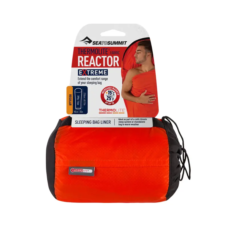 Sea to Summit Reactor Extreme Liner – Regular Mummy Shape, High-Altitude Thermal Upgrade (Red)