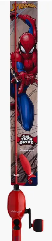 Shakespeare Marvel Spider-Man Beginner Fishing Kit – Entry-Level Rod & Reel Combo