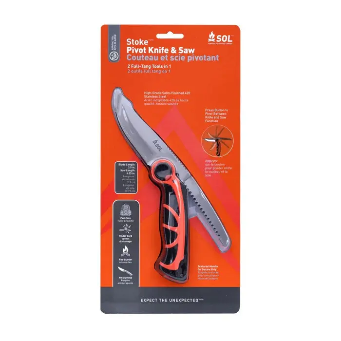 SOL Stoke Pivot – 2-in-1 Folding Knife and Saw for Outdoor Tasks