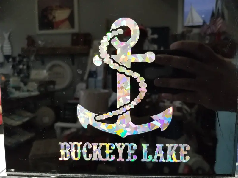 Sparkle Anchor Decal – Shimmering Nautical Car Graphic