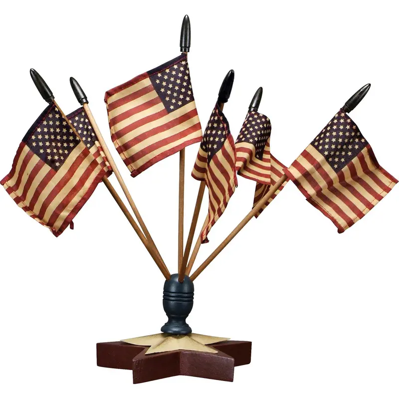 Star-Spangled Flag Finial with Mini Patriotic Banners