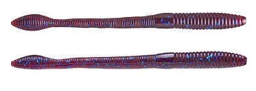 Strike King Fat Baby KVD Finesse Worm – 5-Inch Blue Fleck, 12-Pack