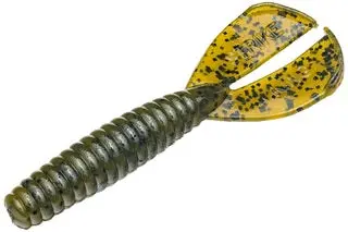 Strike King Rage Twin Tail Menace Grub – 4 in, 8-Count Green Pumpkin