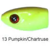 Strikezone Peek-A-Boo Fishing Weight – 1/4 oz, Pumpkin/Chartreuse