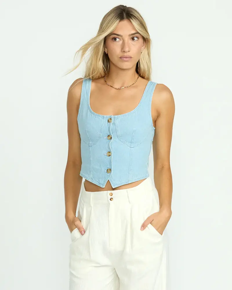 Sunwashed Sleeveless Summer Top