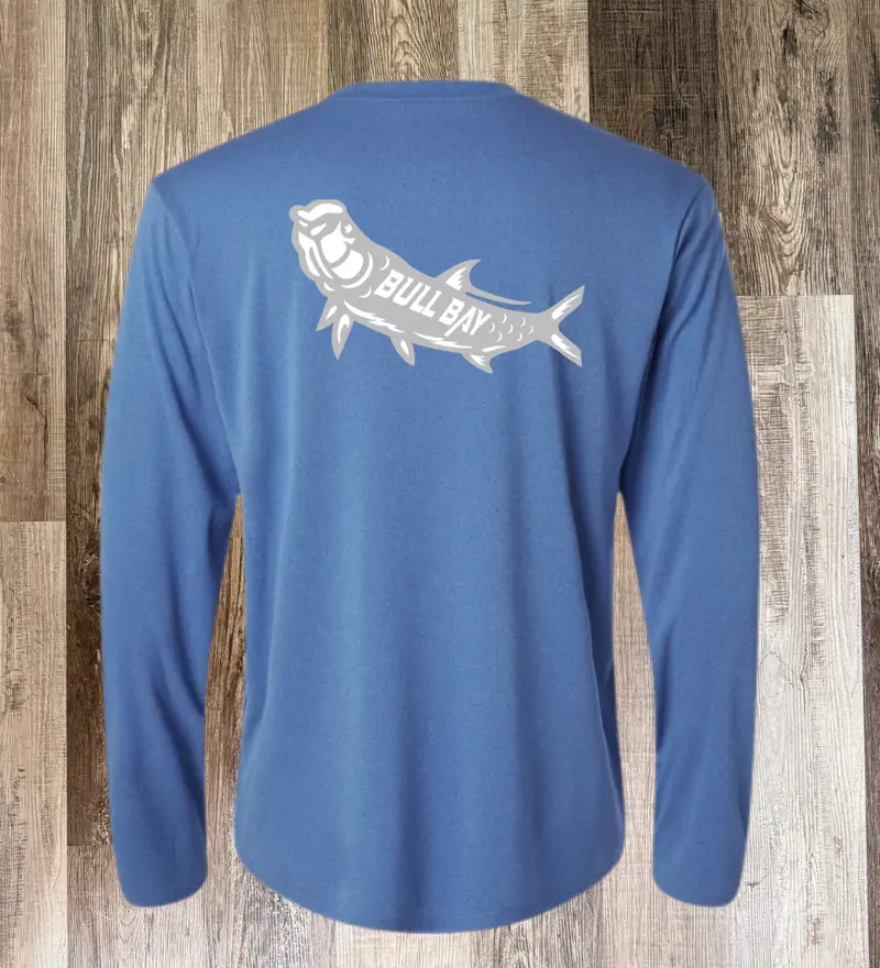 Tarpon Performance Long Sleeve Shirt in Heather Blue
