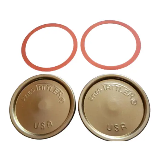Tattler Seal-Loc Regular-Mouth Disposable Canning Lids – Food-Grade Metal Lids with Elastic Rings