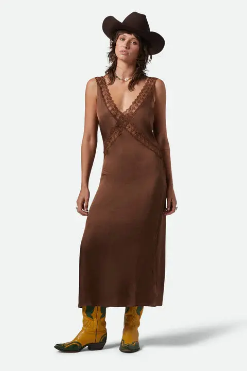 The Ridge Slip Dress – Minimalist Silky Midi Dress