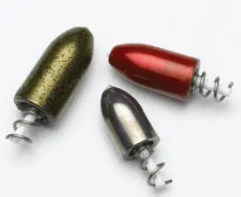 Tungsten Bullet Sinkers with Screw-In Design – Green Pumpkin, 3/16 oz (4-Pack)
