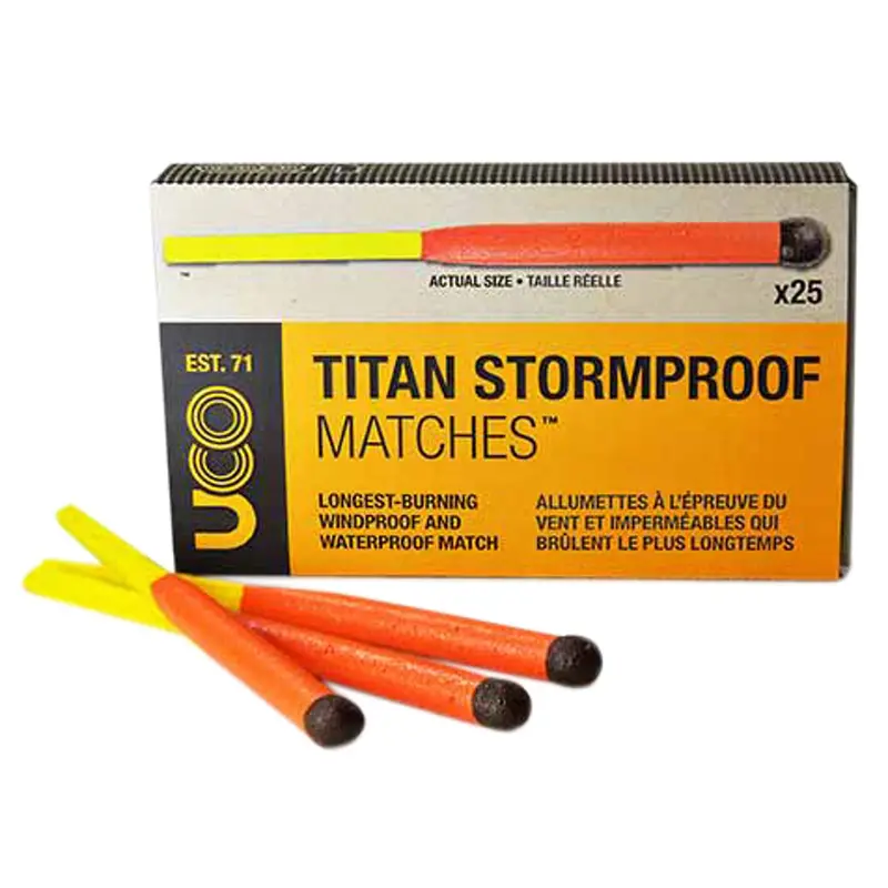 UCO Titan Stormproof Matches – 25-Pack All-Weather Ignition Kit