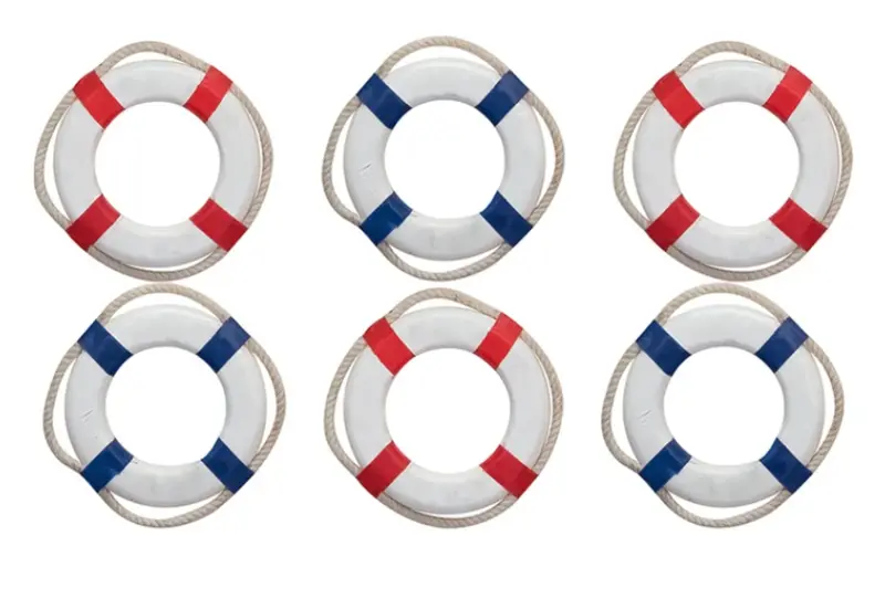 Vintage-Style Lifebuoy Refrigerator Magnets