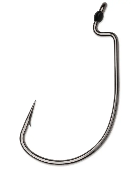VMC Heavy-Duty Wide-Gap Worm Hook – Black Nickel, Size 3/0, 6-Pack