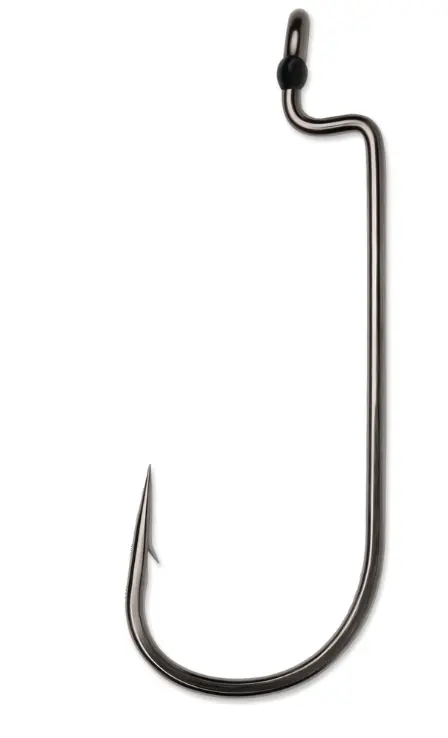 VMC Heavy-Duty Worm Hook – Black Nickel, Size 3/0 (5-Pack)