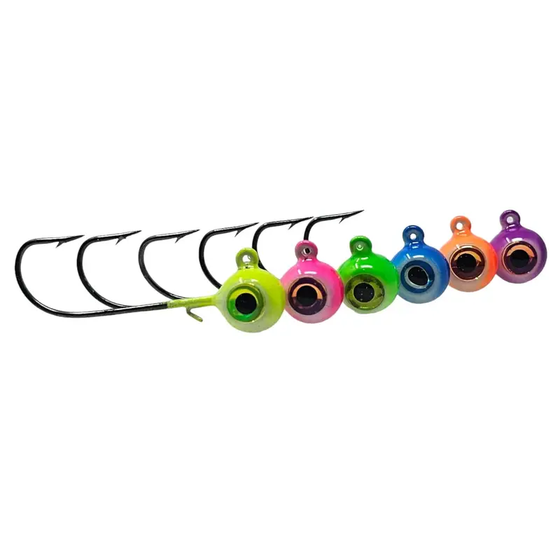 Walleye Hawgerz Omega Glow Long-Shank Jig Assortment – 3-Pack