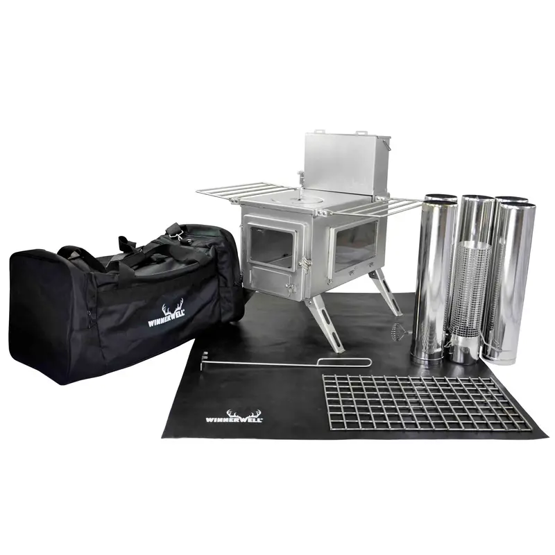 Winnerwell Nomad VIEW 1G Large Wood-Burning Camping Stove Kit