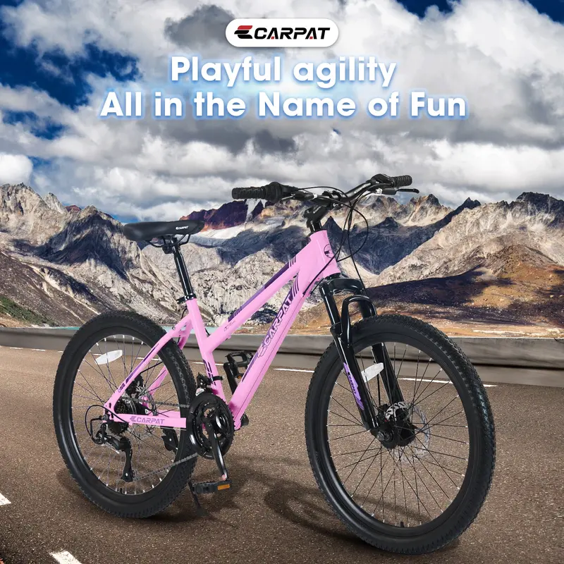 Women’s Hardtail Mountain Bike – 100mm Front Suspension, Ergonomic Steel Frame & Premium All-Terrain Tires