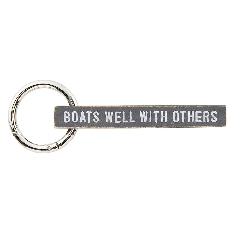 Wooden Keychain with ‘Boats Well with Others’ Phrase