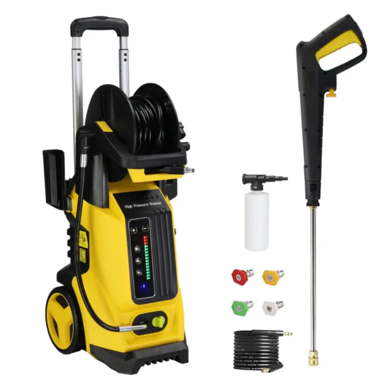 Yardmaster 3800 PSI Electric Pressure Washer – 1800W 110V High-Pressure Cleaner with 4 Nozzles, Soap Dispenser & Rapid-Clean Performance for Cars, Driveways & Fences
