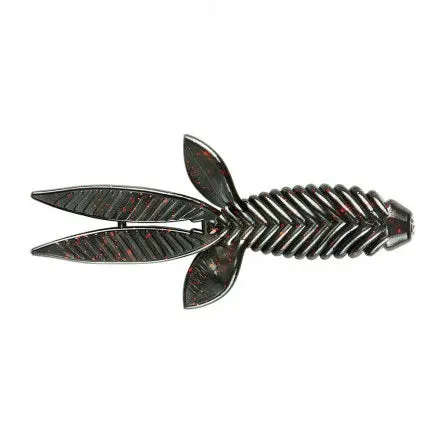 Yum Bad Mamma Worm – 3.75-Inch, 10-Pack, Black/Red Flake Pattern