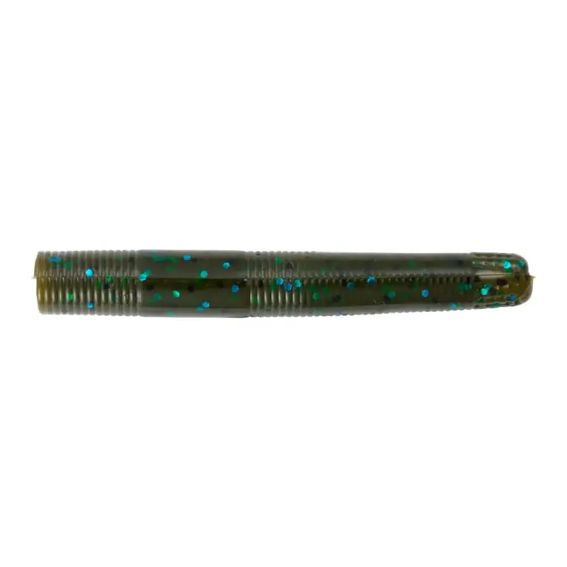 Yum Ned Dinger Soft Bait – 3-inch, 8-Pack, Green Pumpkin/Blue Flake