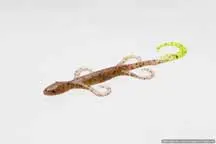 Zoom Lizard Soft Bait – 6-Inch, 9-Pack, Pumpkin Body with Chartreuse Tail