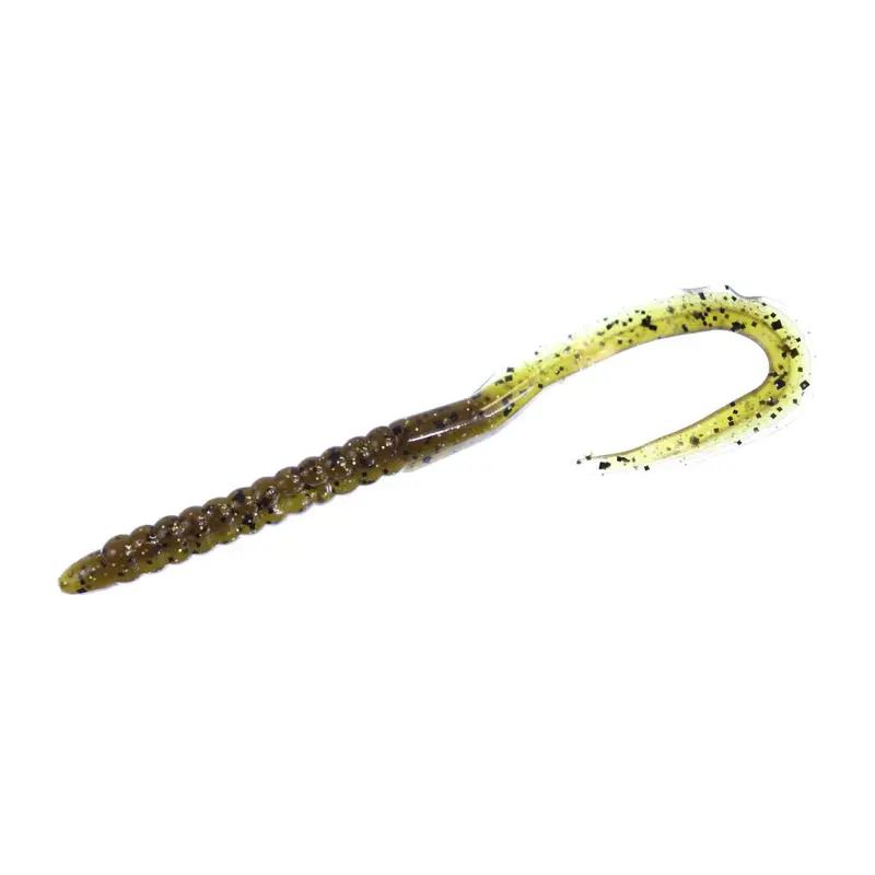 Zoom Mag U-Tail 7.5-Inch Swim Tail Worm in Green Pumpkin Magic (15-Pack)