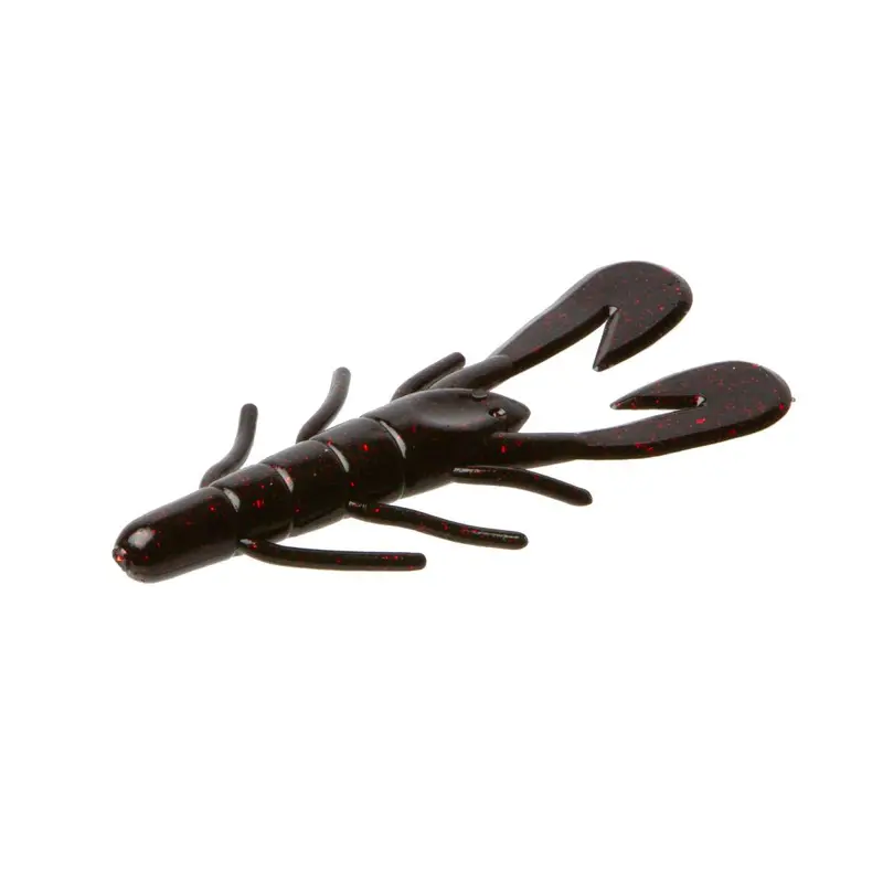 Zoom Mag UV Speed Craw – Black/Red Glitter, 4.5 in, 10 per Bag