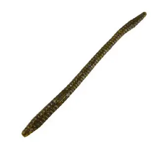 Zoom Magnum Finesse Worm – 5-Inch, 10-Pack, Green Pumpkin with Purple-Green Accent