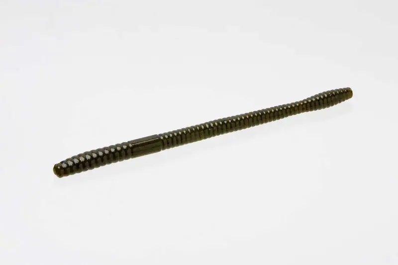 Zoom Magnum Trickworm Soft Bait – 7 Inches, Green Pumpkin Magic, 8-Pack