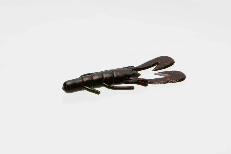 Zoom Ultra Vibe Speed Craw – Black/Red Glitter, 3 in, 12 per Bag